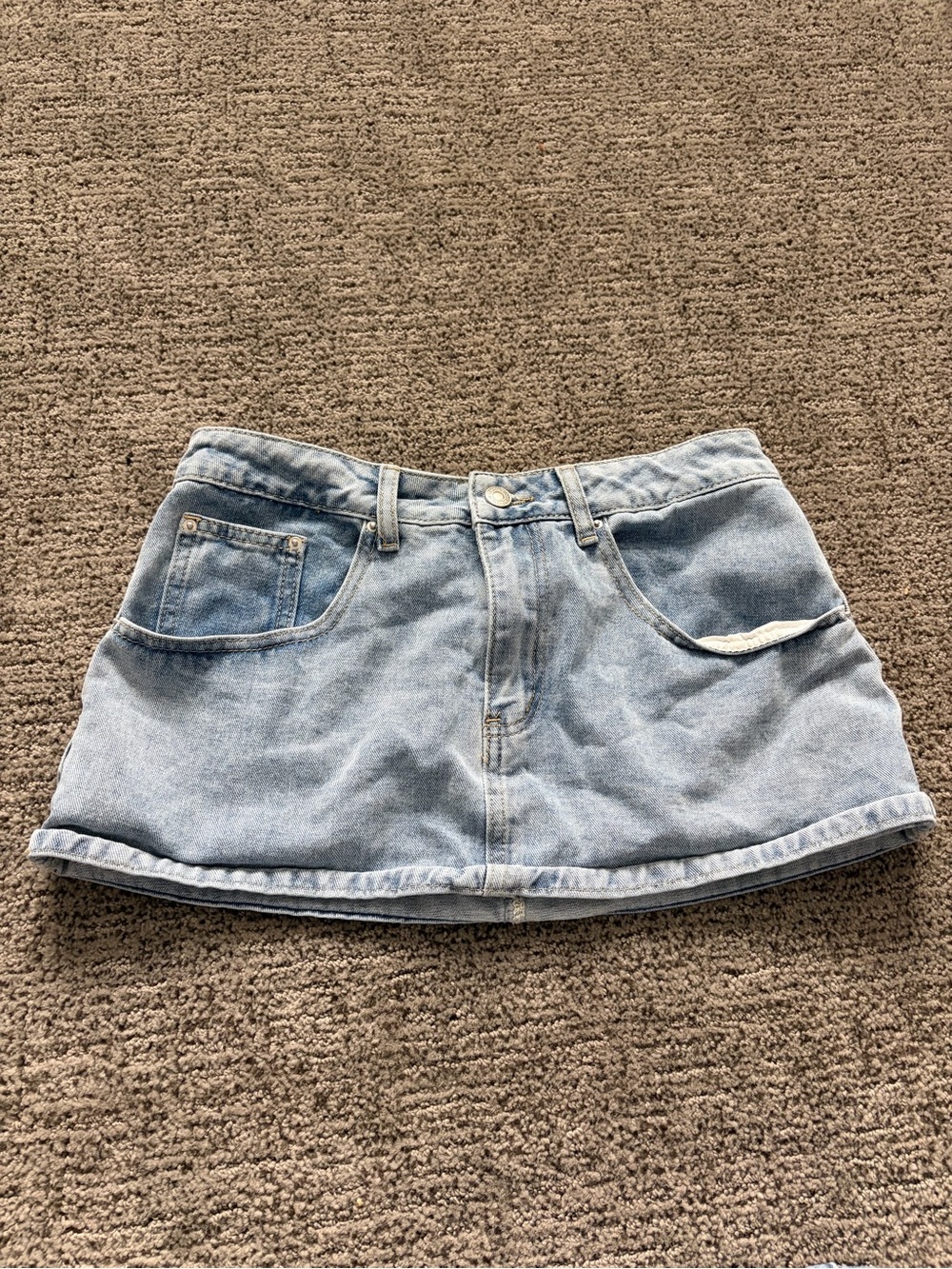 Amazon Light Blue Denim Mini Skirt